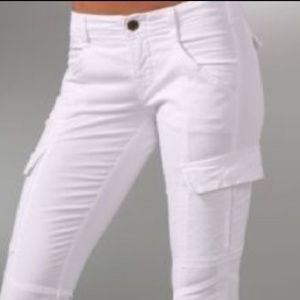 Uniqlo white skinny stretch cargo pant
